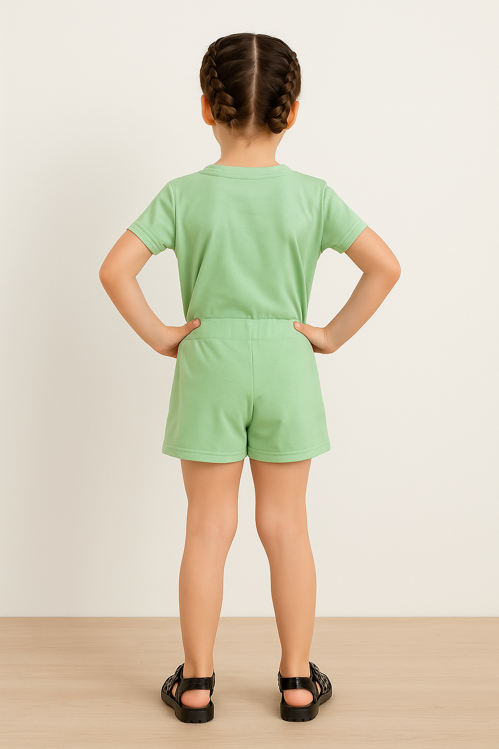 Conjunto Capivara cor Verde – Camiseta + Short/Saia - Imagem 3
