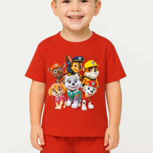Conjunto Patrulha Canina Vermelha – Camiseta + Short