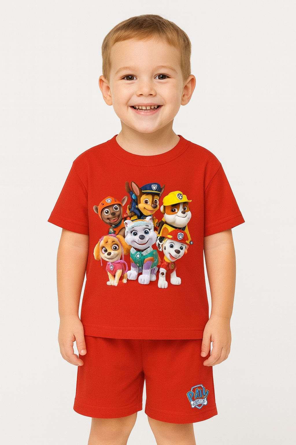 Conjunto Patrulha Canina Vermelha – Camiseta + Short