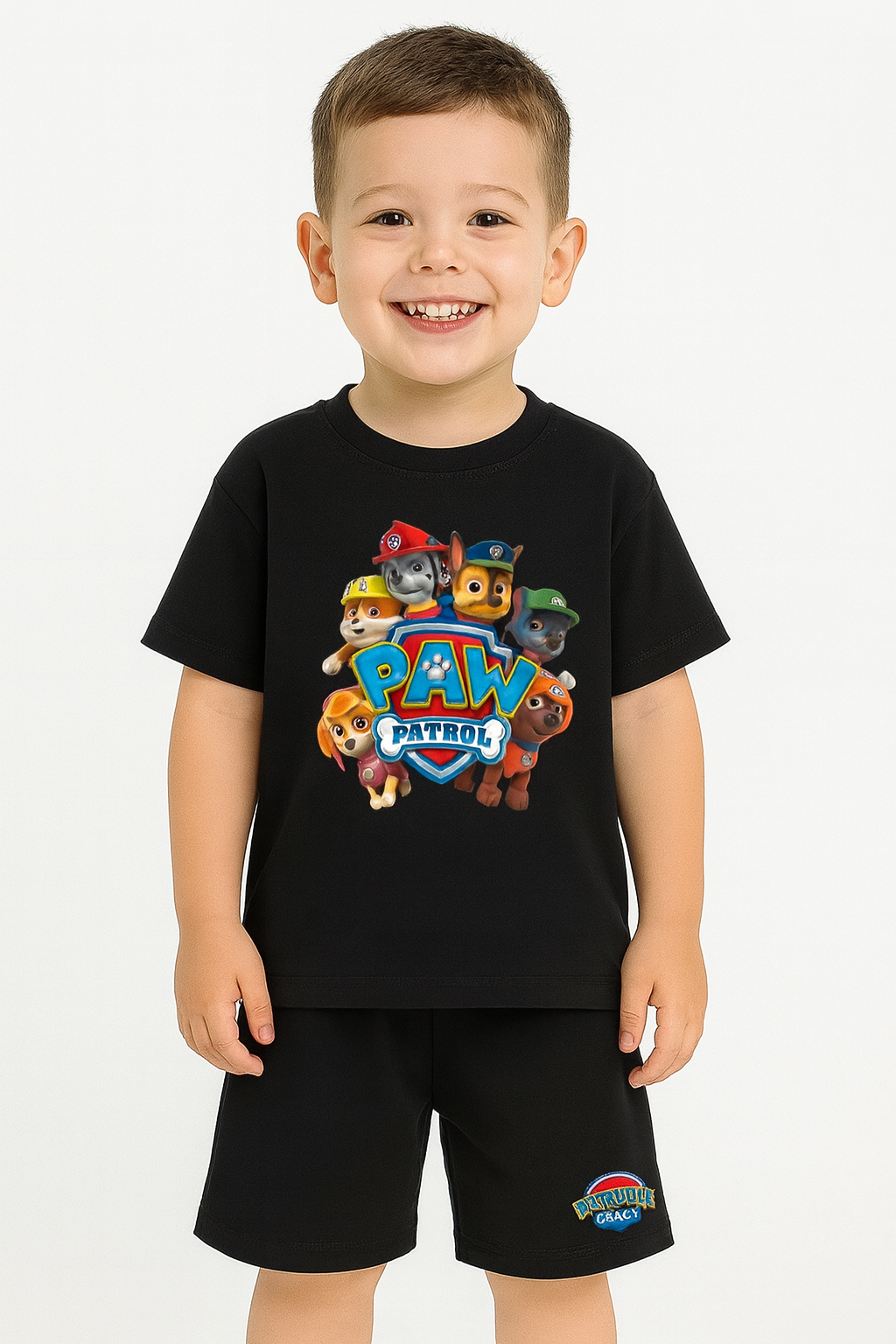 Conjunto Patrulha Canina Preto – Camiseta + Short