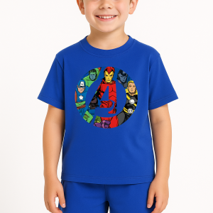 Conjunto Super Heróis Marvel Azul – Camiseta + Short