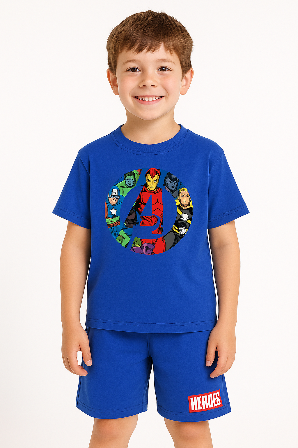 Conjunto Super Heróis Marvel Azul – Camiseta + Short