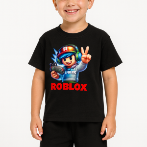 Conjunto ROBLOX Preto – Camiseta + Short