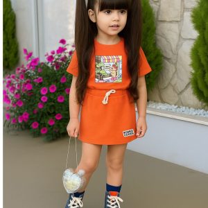 Conjunto Bobbie Goods Laranja  – Camiseta + Short/Saia