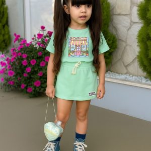 Conjunto Bobbie Goods Verde  – Camiseta + Short/Saia