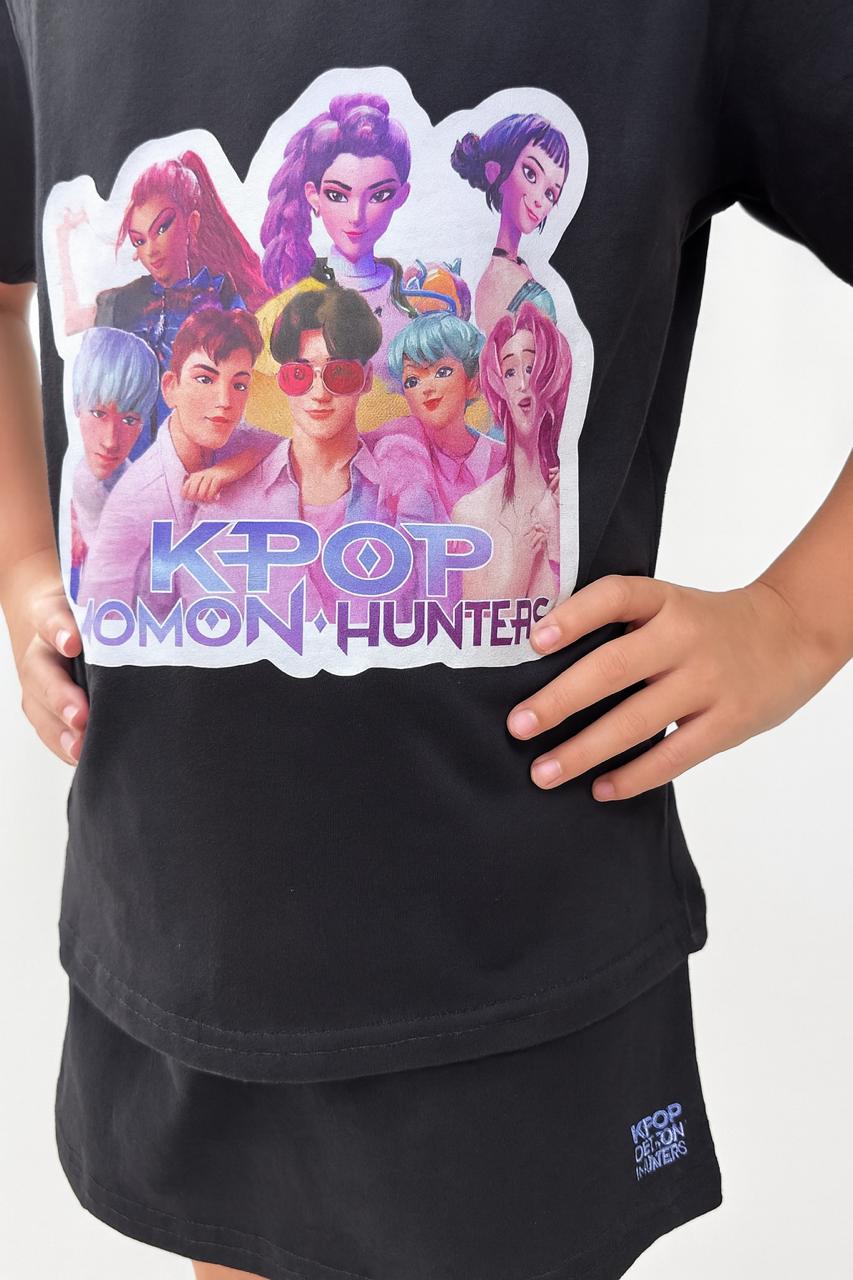 Conjunto - Guerreiras do K-Pop (KPop Demon Hunters) Camiseta + Short/Saia - Imagem 2