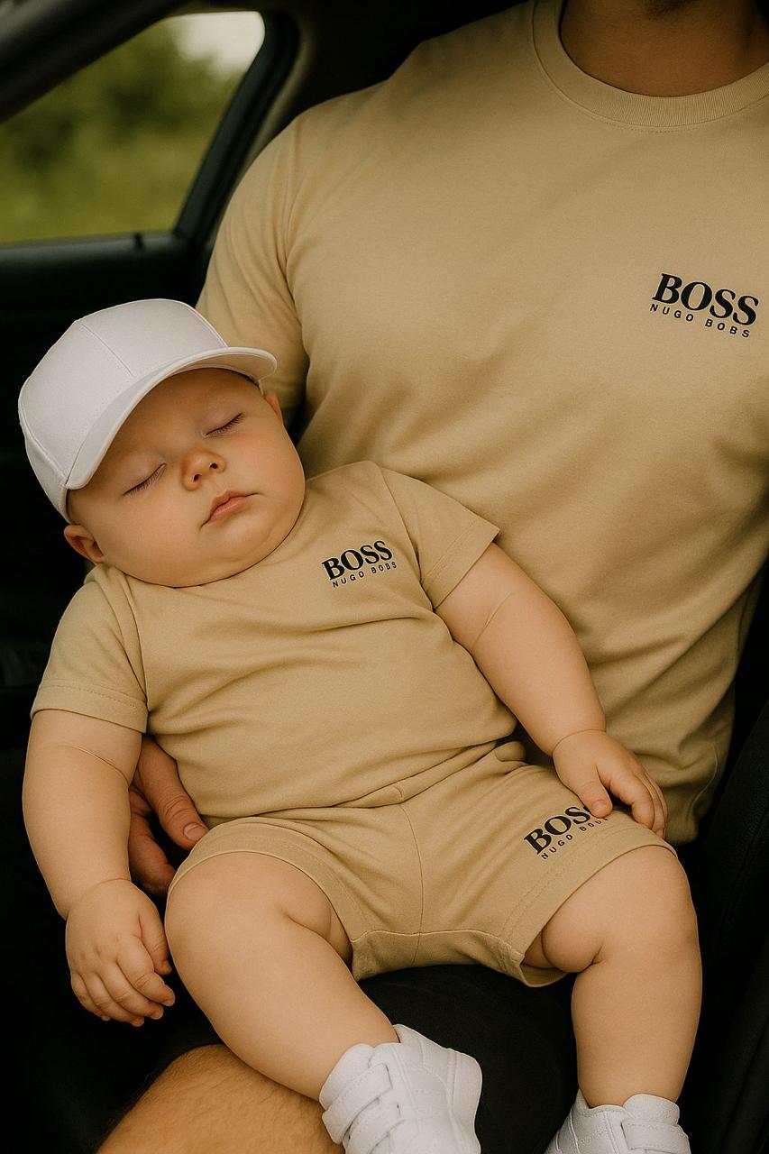 Conjunto Infantil Bege Boss – Estilo e Elegância para Meninos